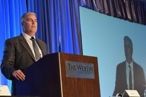 SMART General President Joseph Sellers Jr. addresses the second day of the TD Seattle Regional Meeting at the Westin Hotel.