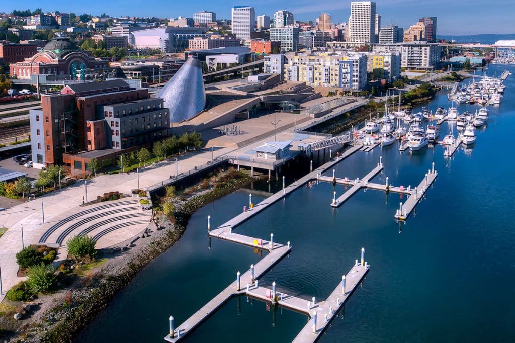 The waterfront area of Tacoma (photo courtesy Travel Tacoma and Pierce County)